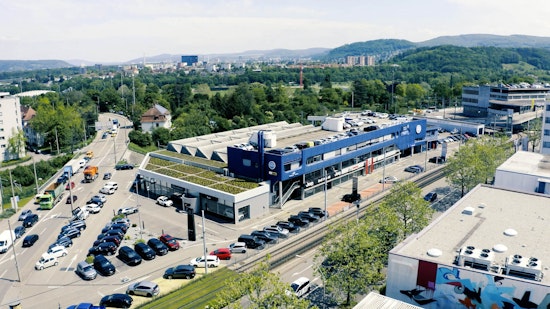 Luftaufnahme der Emil Frey Basel Dreispitz Luftaufnahme der Emil Frey Basel Dreispitz