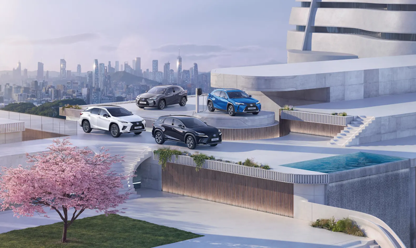 null Quattro Lexus davanti a uno skyline