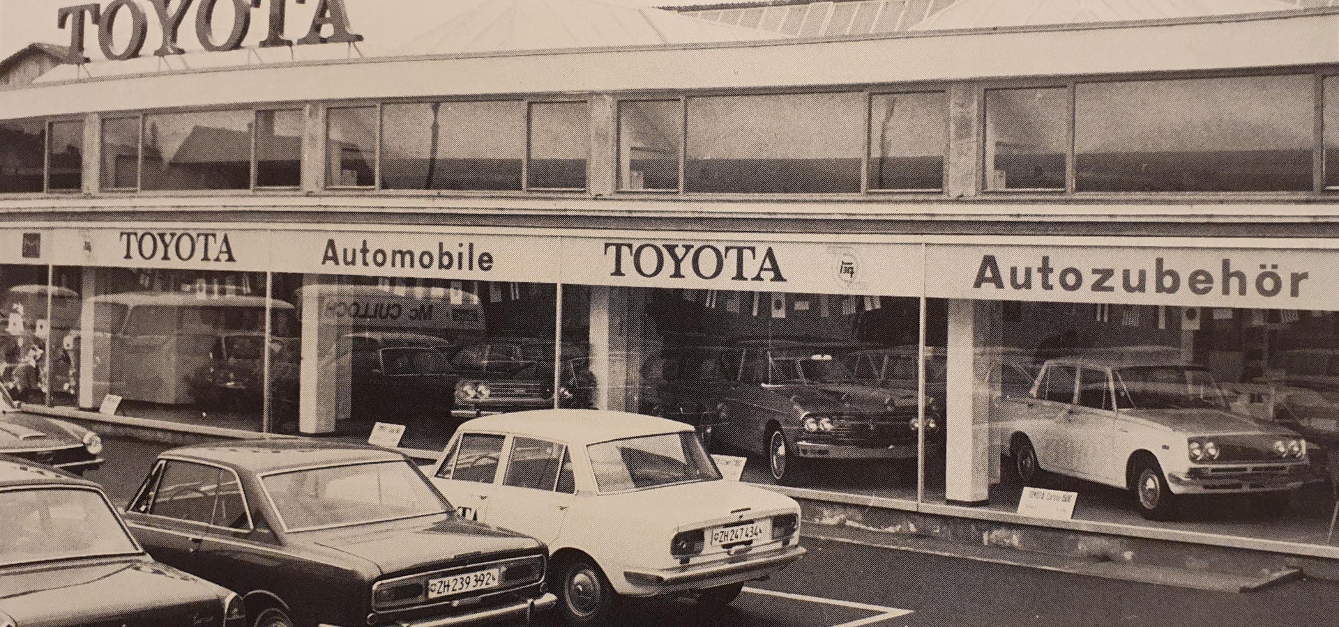 Alte Toyota Garage im Jahr 1974